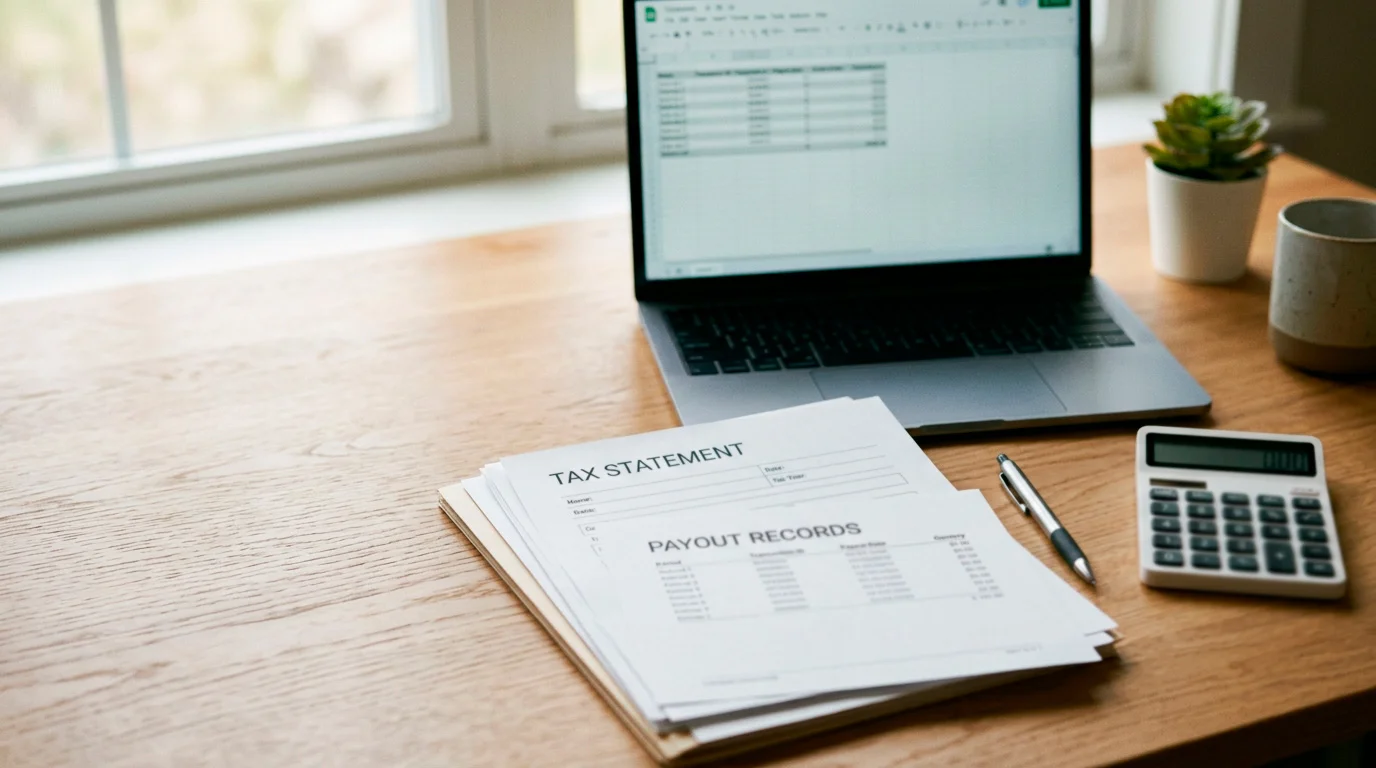 Illustration of a UK tax note beside a casino payout record